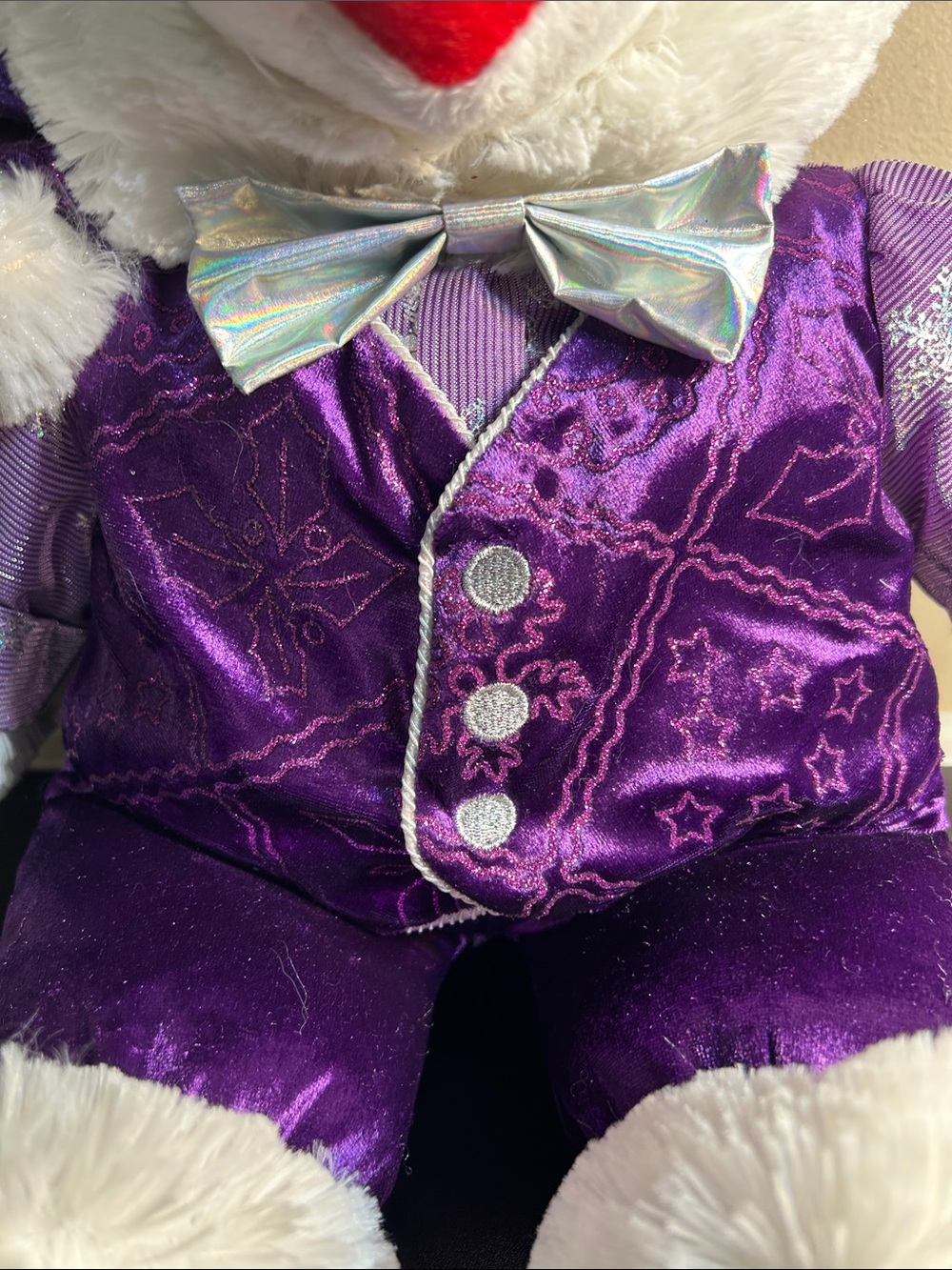CHRISTMAS Snowflake Purple Outfit 20” LARGE TEDDY BEAR PLUSH - Picture 3 of 10
